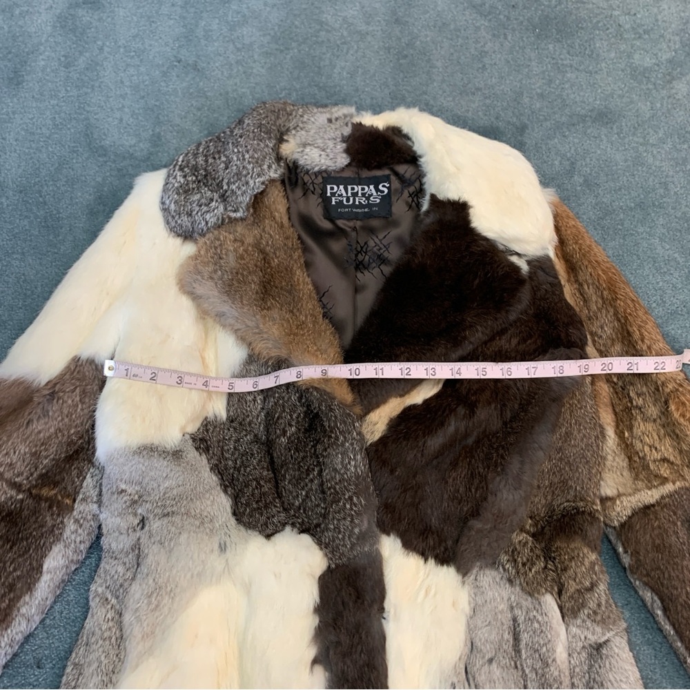 Genuine Rabbit Fur Patchwork Coat - Picture 9 of 10